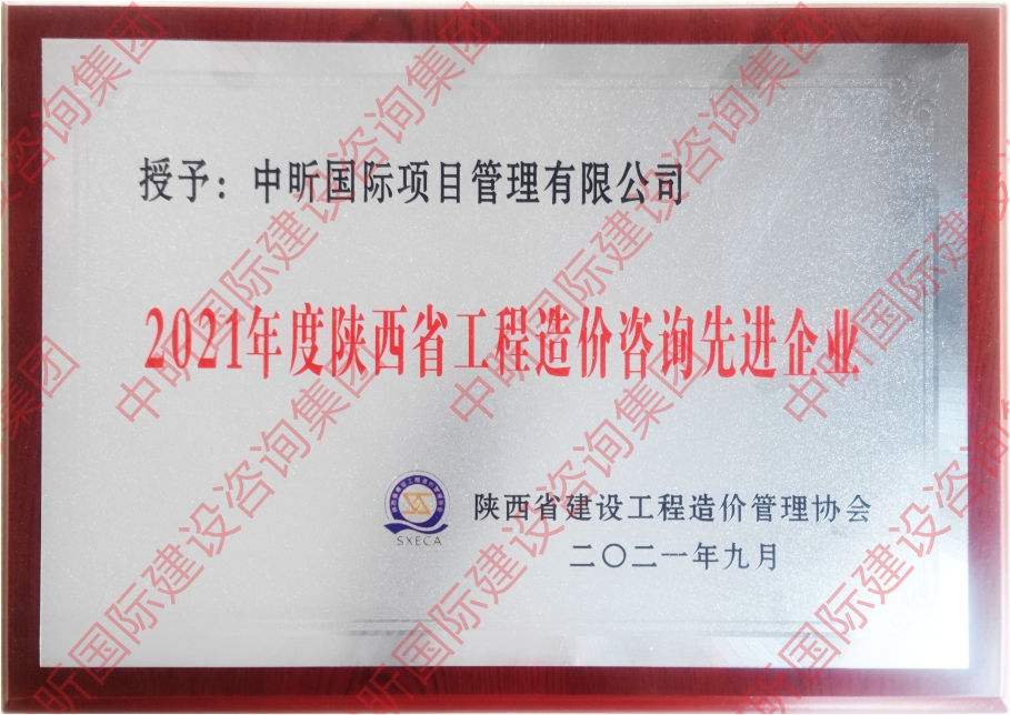 2021年度陕西省中欧官方网站先进企业